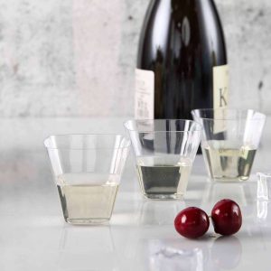 24-Pack Plastic Dessert Cups 4oz Clear Rounded Cube - Disposable Cups for Snacks